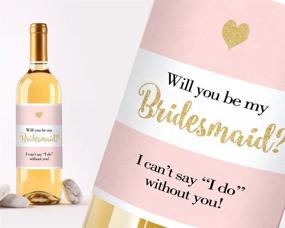 img 2 attached to 🍾 Bridesmaid and Maid of Honor Wine Bottle Labels -Set of 6 | Waterproof Labels | Will You Be, Asking Bridesmaids, Bridesmaid Proposal | Bridal Party Favors, Ideas, Gifts