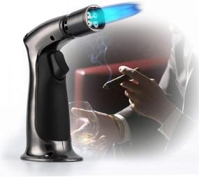 img 2 attached to 🔥 Yusud Jet Torch Cigar Lighter - Refillable Butane, Windproof with 4 Strong Burners, Ideal for Cigarettes