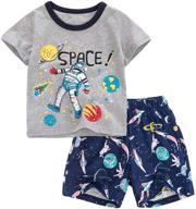 meeyou little boys' cotton short set: comfy t-shirts and shorts for active kids! logo