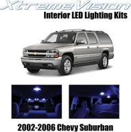 🚘 улучшенный набор led-подсветки салона для chevy suburban 2002-2006 (10 штук) - синие светодиоды с инструментом для установки. логотип