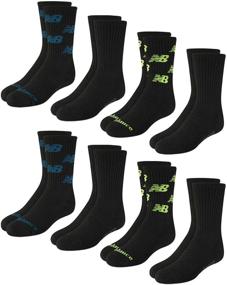 img 4 attached to Premium New Balance Boys' Cushioned Crew 🧦 Socks (8 Pack) - Enhanced Heel and Toe Reinforcement