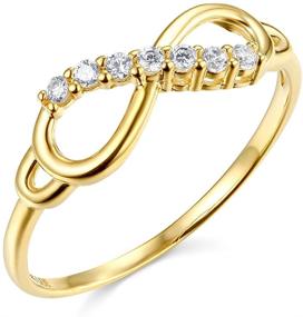 img 4 attached to 💍 TWJC 14k Solid Infinity Ring in Yellow or White Gold