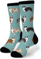 dog lovers' delight: shepherds dogs print animal novelty crew socks with knee high graduated compression! логотип