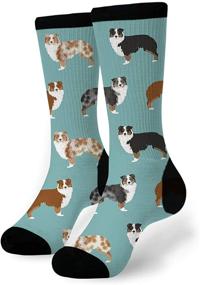 img 1 attached to Dog Lovers' Delight: Shepherds Dogs Print Animal Novelty Crew Socks with Knee High Graduated Compression!