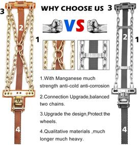 img 3 attached to 🔒 Регулируемые цепи противоскольжения на колеса снаряженных автомобилей, легковых автомобилей, седанов, семейных автомобилей и грузовиков - идеальны для льда, снега, грязи и песка - подходят для ширины покрышек: 215-315мм/8.5-12.4дюйма - включает 6 штук (крестовидная модель)