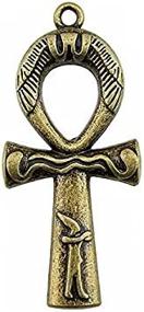 img 4 attached to 🔱 10 Antique Bronze Ankh Charm: Egyptian & Christian Spiritual Breath of Life Cross