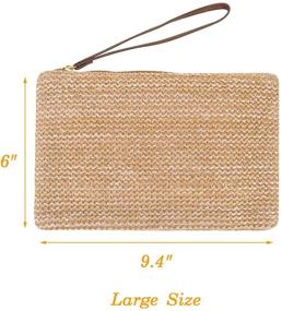 img 1 attached to 👝 AGNETA Women's Hand Wrist Straw Clutch: Stylish Summer Beach Sea Handbag