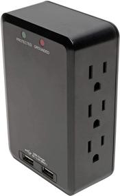 img 4 attached to 🔌 Tripp Lite 6 Outlet Surge Protector with USB Ports, Wall Outlet Plug-In Surge Protector, 1050 Joules, 2 USB, Black, &amp; $20, 000 Insurance (TLP6SLUSBB)