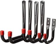 🧲 tetra-teknica uh-com01 heavy duty garage storage utility hooks variety pack, black, 6 pack: 2 small, 2 medium, 2 big logo
