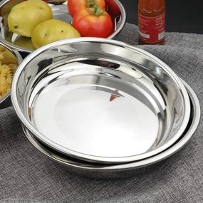 img 1 attached to 🍽️ Anbers 18/10 Stainless Steel Camping Dinner Plates - Set of 4, 9.4-Inch Round Dishes