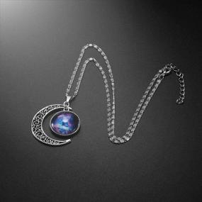 img 2 attached to Lcbulu Galaxy Crescent Moon Pendant Necklace: Stunning Jewelry for Women and Teen Girls - 18'' Length