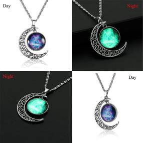 img 1 attached to Lcbulu Galaxy Crescent Moon Pendant Necklace: Stunning Jewelry for Women and Teen Girls - 18'' Length