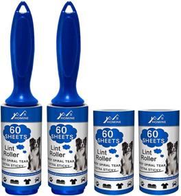 img 4 attached to 🐾 HOMINE Extra Sticky Pet Hair Lint Rollers - 240 Sheets, Upgraded Handle - Lint Remover with 4 Refills - Portable Brush for Clothes, Furniture, Dog Cat Hair Removal (Pack of 4)