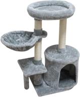 kiyumi cat tree: ultimate multi-level cat tower with sisal scratching posts, cozy hammock, play house, and more - a complete cat condo and furniture activity center logo