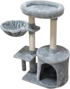 img 2 attached to KIYUMI Cat Tree: Ultimate Multi-Level Cat Tower with Sisal Scratching Posts, Cozy Hammock, Play House, and More - A Complete Cat Condo and Furniture Activity Center