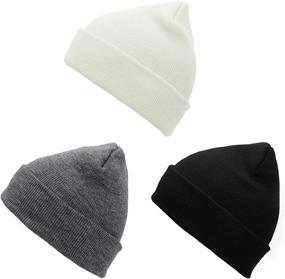 img 4 attached to 🧣 Soft Winter Beanie Hat for Men and Women - Century Star Black Cuff Skull Cap, Knit Hat with Comfortable Fit