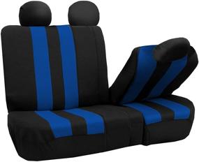 img 1 attached to FH Group FB036BLUE115 Seat Cover (Airbag Compatible And Split Bench Blue)