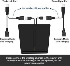 img 2 attached to 🔋 Улучшенная беспроводная зарядка VXDAS для Tesla Model 3: двойная беспроводная подставка для зарядки телефона QI мощностью 10 Вт для центральной консоли автомобиля М3 с 7-ми настраиваемыми подставками для кружек и ковриком для центральной консоли - аксессуары Tesla Model 3 для улучшенного пользовательского опыта.