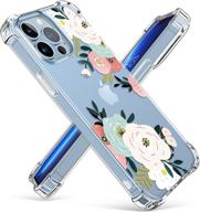 🌸 gviewin iphone 13 pro 6.1 inch case 2021, clear floral tpu bumper soft cover | shockproof protective flower phone case for women & girls | slim fit abundant blossom/white design logo