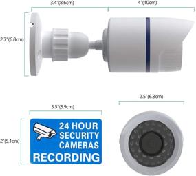 img 2 attached to WALI Bullet Dummy CCTV Dome Camera with LED Light (TC-W4), 4 Packs - Effective Indoor/Outdoor Surveillance Security for Homes & Businesses, Includes Warning Sticker Decals - White