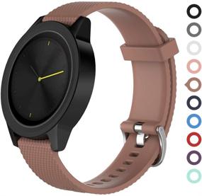 img 4 attached to 🏼 Stylish Brown Replacement Band for Garmin Vivomove HR Premium Sport Watch - Meifox Silicone Bands