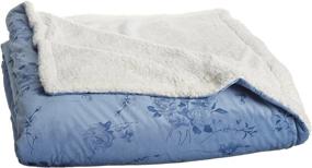 img 1 attached to 💙 Cozy up in Style with the Northpoint Rosette Sherpa Blanket in Blue - Full/Queen Size