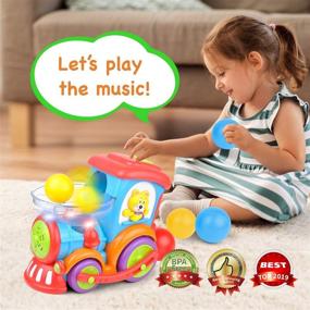img 3 attached to 🚂 Kidpal Baby Toy: Ball Popping Educational Toddler Train Toys for 1 2 3 Year Old Boys & Girls with Lights, Music, Chase, and Ball Popper - Bump Ball Baby Car Toy for 12M 16M 18M 24M+ Infant Train Activity Center