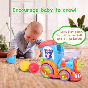 img 2 attached to 🚂 Kidpal Baby Toy: Ball Popping Educational Toddler Train Toys for 1 2 3 Year Old Boys & Girls with Lights, Music, Chase, and Ball Popper - Bump Ball Baby Car Toy for 12M 16M 18M 24M+ Infant Train Activity Center