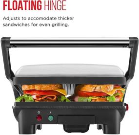 img 2 attached to 🥪 Chefman Panini Press Grill and Gourmet Sandwich Maker with Non-Stick Coated Plates, 180° Opening for Versatile Food Prep, Stainless Steel Surface, Removable Drip Tray, 4 Slice Capacity