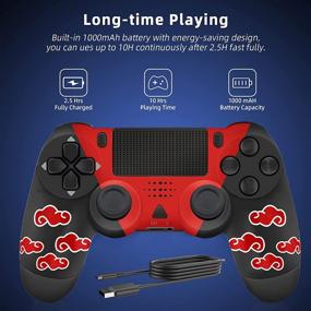 img 1 attached to 🎮 Zamia Controller Gamepad Joystick: The Ultimate Replacement for PS4 Custom Wireless Controller! Compatible with PS4/Slim/Pro/Windows PC! (Clouds Design)