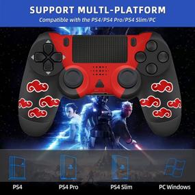 img 2 attached to 🎮 Zamia Controller Gamepad Joystick: The Ultimate Replacement for PS4 Custom Wireless Controller! Compatible with PS4/Slim/Pro/Windows PC! (Clouds Design)