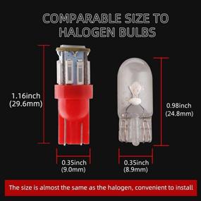 img 3 attached to 10-Pack Red T10 194 168 921 W5W LED Interior Lights Bulb for Car Replacement Lights, Truck License Plate, Front Rear Sidemarker Light, Dome Map LED Bulbs - 12V DC