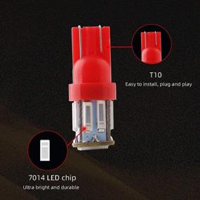 img 1 attached to 10-Pack Red T10 194 168 921 W5W LED Interior Lights Bulb for Car Replacement Lights, Truck License Plate, Front Rear Sidemarker Light, Dome Map LED Bulbs - 12V DC
