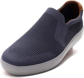 img 3 attached to Puxowe Walking Breathable Sneakers Navy Deep Men's Shoes in Loafers & Slip-Ons