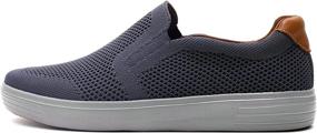 img 1 attached to Puxowe Walking Breathable Sneakers Navy Deep Men's Shoes in Loafers & Slip-Ons