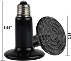 img 2 attached to 🔥 BOEESPAT Ceramic Heat Emitter 60W/100W/150W 2pack | Reptile & Chicken Heater Bulb | Pet Brooder Coop Lizard Turtle Aquarium Snake | No Harm No Light | Black