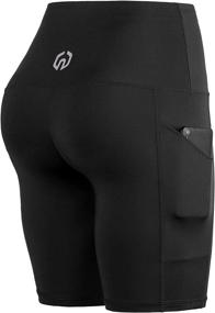 img 2 attached to 🩳 Neleus Women's High Waist Yoga Shorts with Tummy Control, Pocket & Compression – Perfect for Workouts and Running