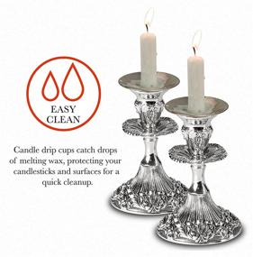 img 3 attached to 🕯️ Ner Mitzvah Silver Safety Metal Candle Holder Drip Cup: Securely Contain Wax Drips!