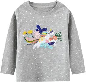 img 1 attached to 🦄 CesAnnees Toddler Little Unicorn T Shirts - Girls' Clothing in Tops, Tees & Blouses for Enhanced SEO