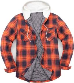 img 4 attached to 👕 Men's Clothing: Quilted Hooded Flannel Brushed Jackets with Enhanced SEO