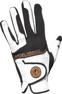 🧤 copper tech men's golf glove with honeycomb grip - one size, white/black логотип