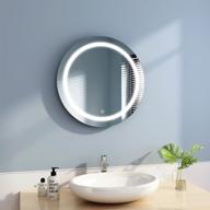 🚿 enhance your bathroom experience with 20 inch smart mirror round led bathroom mirrors for wall - dimmable, vanity with adjustable lights and led makeup mirror logo