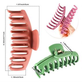 img 3 attached to 🎀 Stylish Hair Claw Clips Set for Women/Girls - 6 Pieces of Sturdy and Large Hair Claw Clamps, Perfect for Long and Thick Hair