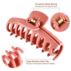 img 2 attached to 🎀 Stylish Hair Claw Clips Set for Women/Girls - 6 Pieces of Sturdy and Large Hair Claw Clamps, Perfect for Long and Thick Hair