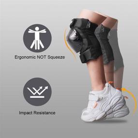 img 2 attached to 🛹 Versatile Protective Gear Set for Skateboarding, Rollerblading, Biking, and More: Adult-Youth-Kids Knee-Elbow-Pads Wrist-Guards