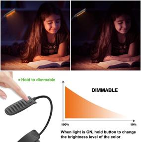 img 2 attached to 📚 Enhance Your Reading Experience with BIGMONAT Rechargeable Amber Book LED Night Light - Portable, Bendable Neck, USB or Battery Operated, Adjustable Brightness, Reduces Eye Strain - Black