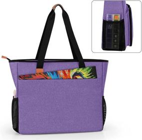 img 1 attached to Quality Luxja Carrying Case: Ideal for Diamond Painting Supplies and A3 Light Pad, Purple