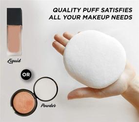 img 2 attached to Extra Large Jumbo Powder Puffs - Pure Cotton Soft Fluffy Washable Puff for Face & Body Makeup - 4.5 Inch Size - Ideal for Loose Powder & Foundation Application