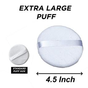 img 3 attached to Extra Large Jumbo Powder Puffs - Pure Cotton Soft Fluffy Washable Puff for Face & Body Makeup - 4.5 Inch Size - Ideal for Loose Powder & Foundation Application