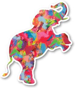 img 2 attached to Watercolor Elephant Standing Sticker - Vibrant Laptop, Phone & Tablet Vinyl Decal